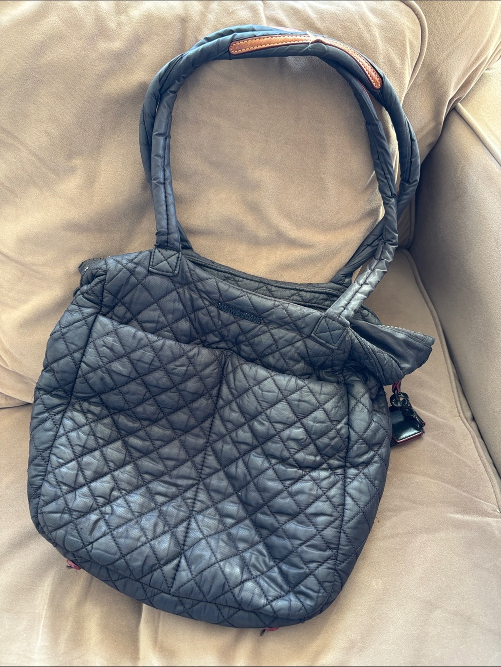 MZ Wallace Quattro Quilted Women's Crossbody Bag - Charcoal